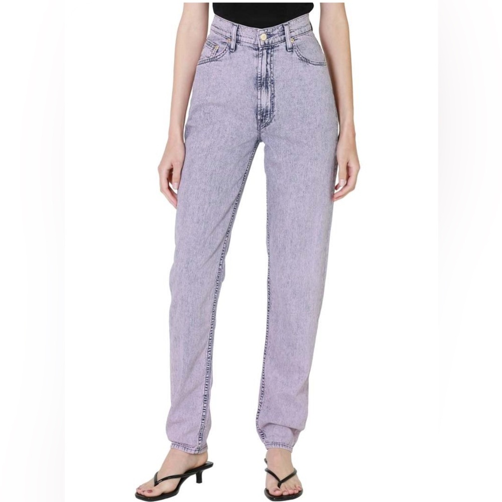 NWT MOTHER DENIM SNACKS High WaistED Twizzy Skimp Jeans Womens Silver Pink 27